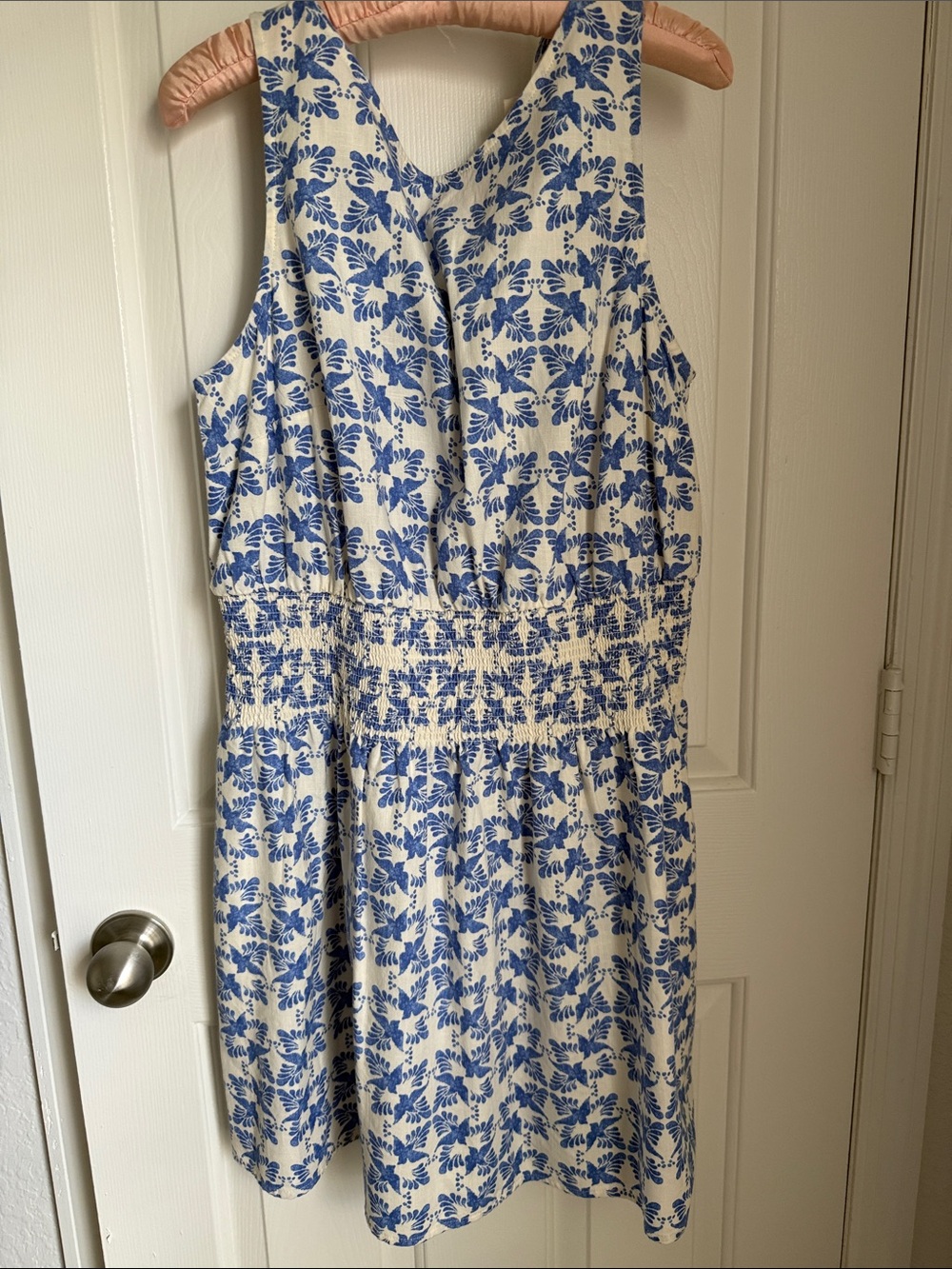 NWT Universal Thread Sleeveless Blue Floral Shirred Waist Dress